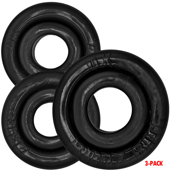 OXBALLS - [SIL/TPR] RIMRINGZ Multi Size 3-Pack Cockrings Black