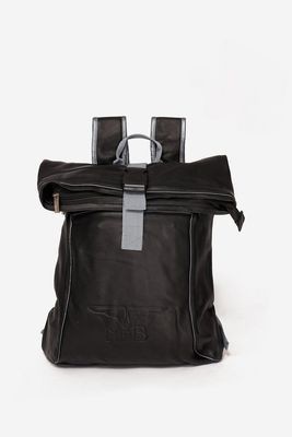 Mister B Leather Backpack - Black/Grey