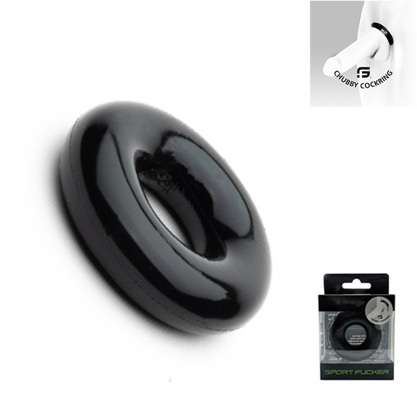 Chubby Rubber Cockring - Black