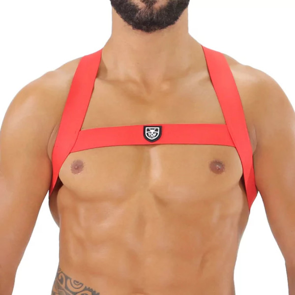 TOF - FETISH ELASTIC HARNESS - Red