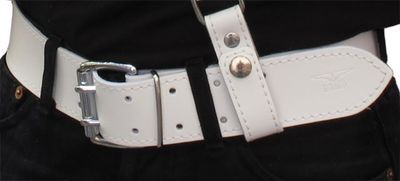 Mister B Leather Belt White 5 cm