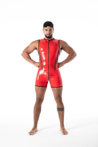 TOF - Full Zip Body Latex Second Skin Red