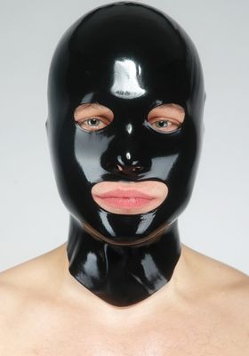 FETISSO LATEXMASKE MUND + AUGEN OFFEN - Schwarz