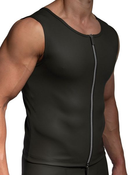 MANSTORE M2486: Zipped Vest, olive