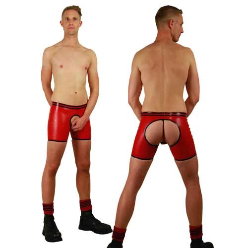RACTION Rubber F&F Shorts/Chaps - Red Stripes
