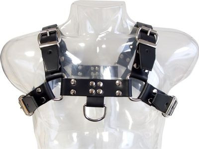 Chest Harness Saddle Leather All Black