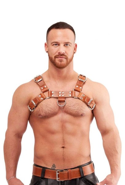 Chest Harness Saddle Leather Brown
