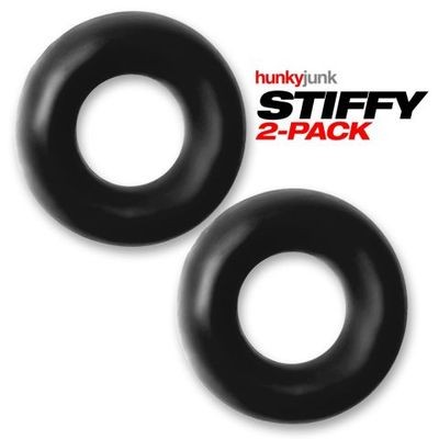Oxballs STIFFY 2-pack Bulge Cockrings - Tar Ice